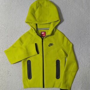 NEW! Nike Tech Fleece Hoodie Kids Sm Lime Green Full Zip FD3285-357